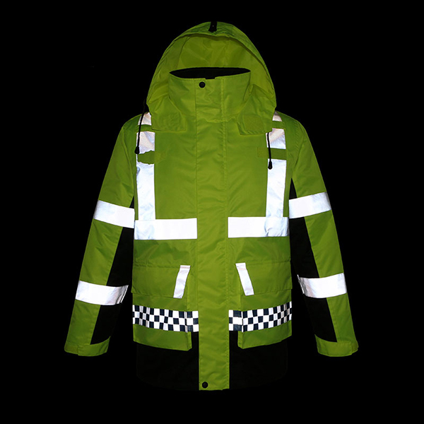 交通安全反光棉服两件套冬季加厚反光雨衣