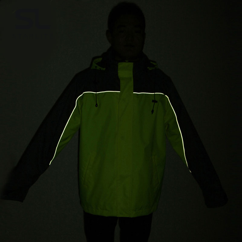 荧光黄防水反光棉服外套