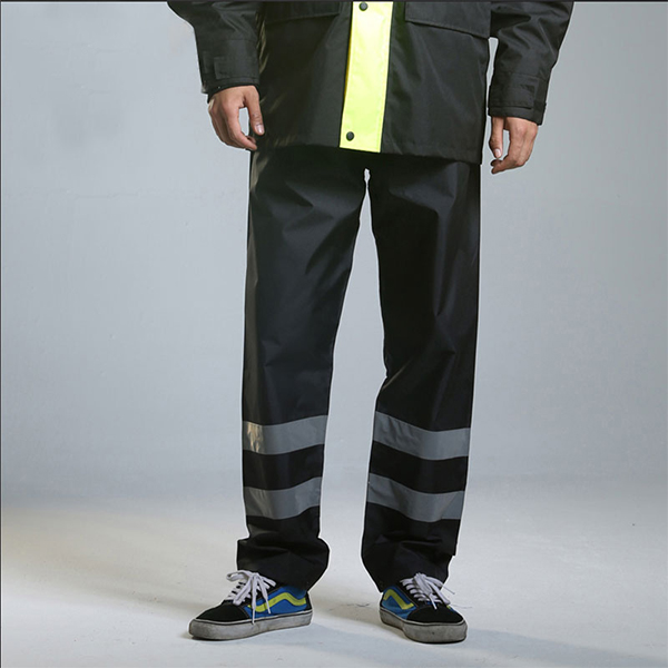 交通环卫黑色牛津布反光雨裤