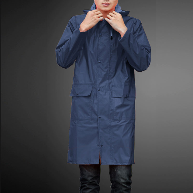 骑车反光雨衣套装  防雨中长款宽松防水外套
