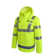 港式长袖交通路政反光雨衣多口袋可印刷