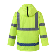 冬季加厚反光执勤服 荧光黄防寒安全反光棉衣