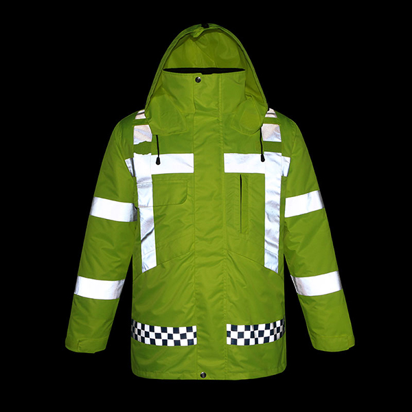 冬季加厚反光执勤服 荧光黄防寒安全反光棉衣